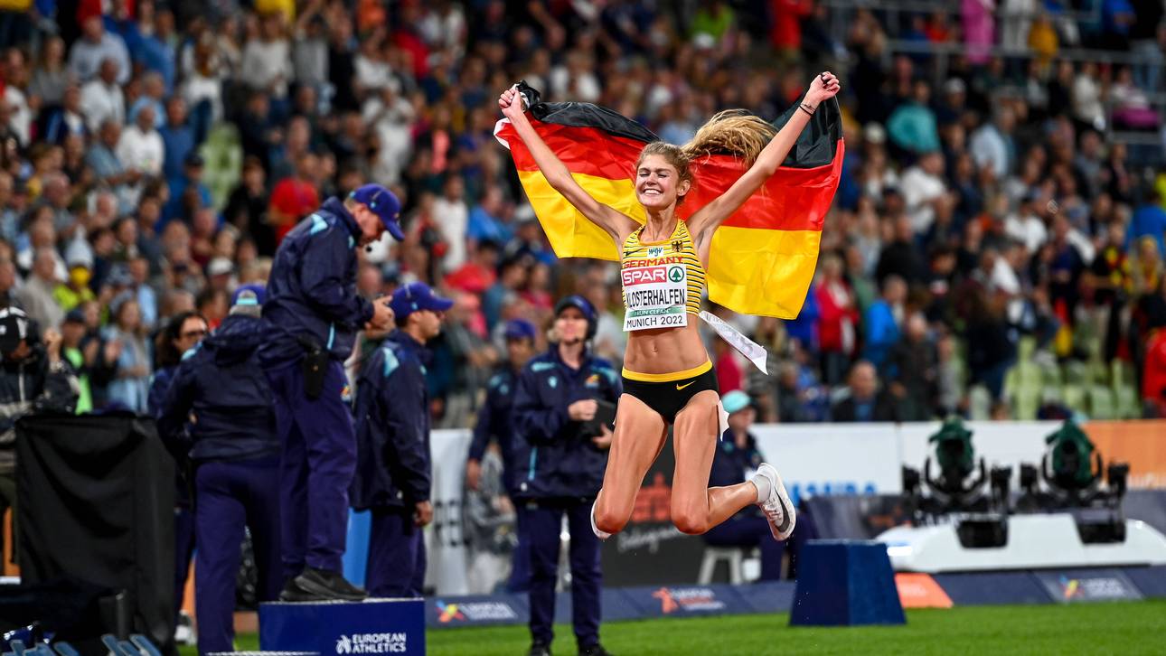 Konstanze Klosterhalfen nach ihrem Triumph