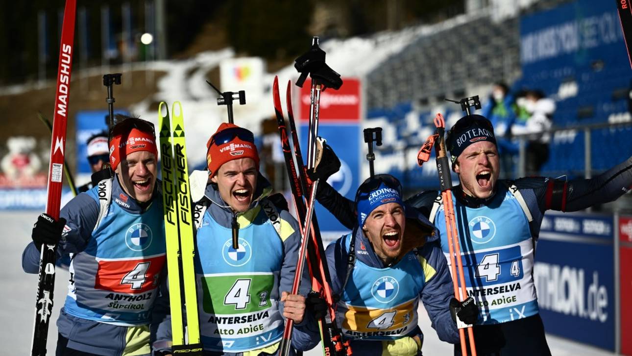 Biathlon: Deutsche Ersatz-Staffel auf Rang drei – Norwegen siegt