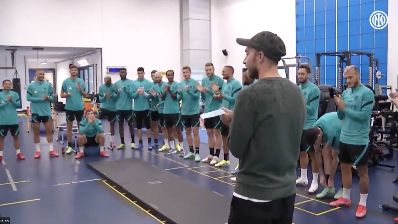 Eriksen besucht Inter-Teamkollegen