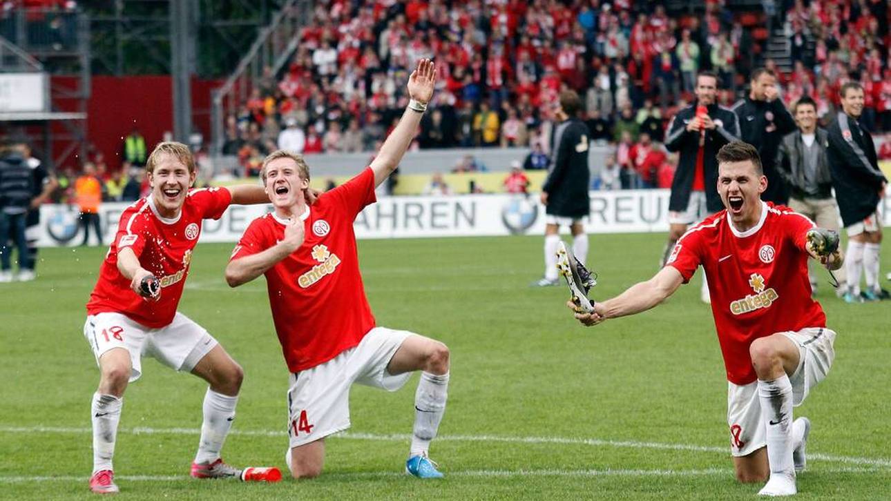 Die Bruchweg-Boys: Luis Holtby (L) mit André Schürrle (M) und Adam Szalai