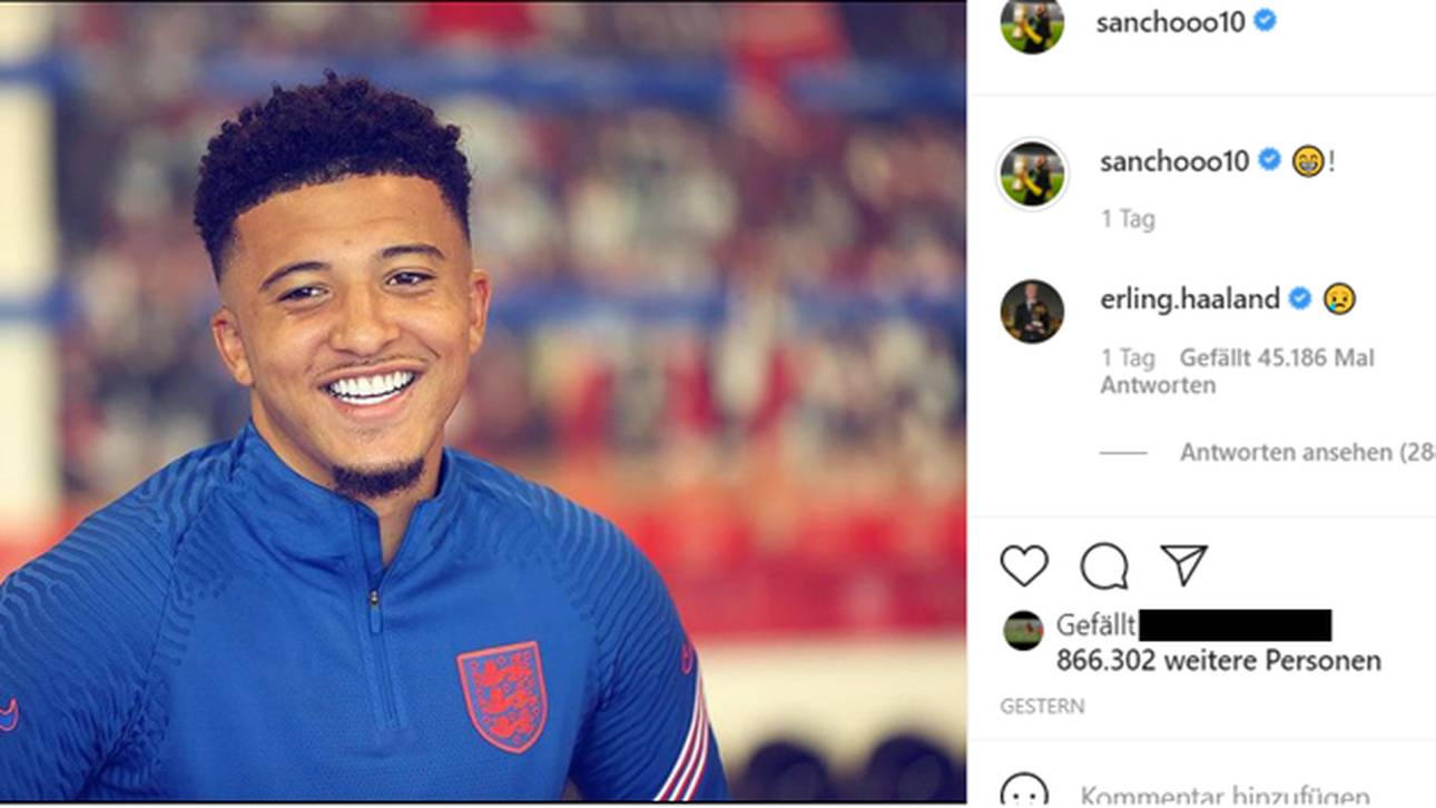 Haaland kommentierte einen Instagram-Post von Sancho
