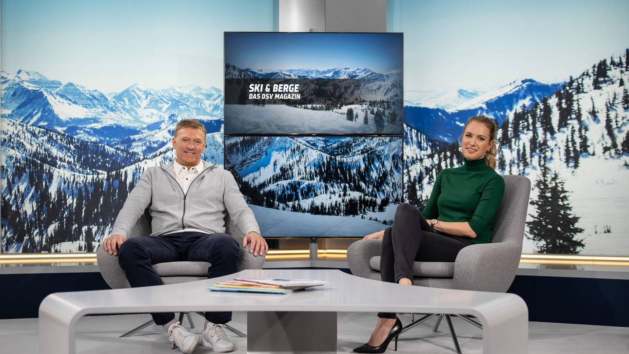 DSV-Alpindirektor Wolfgang Maier mit SPORT1-Moderatorin Ruth Hofmann. 