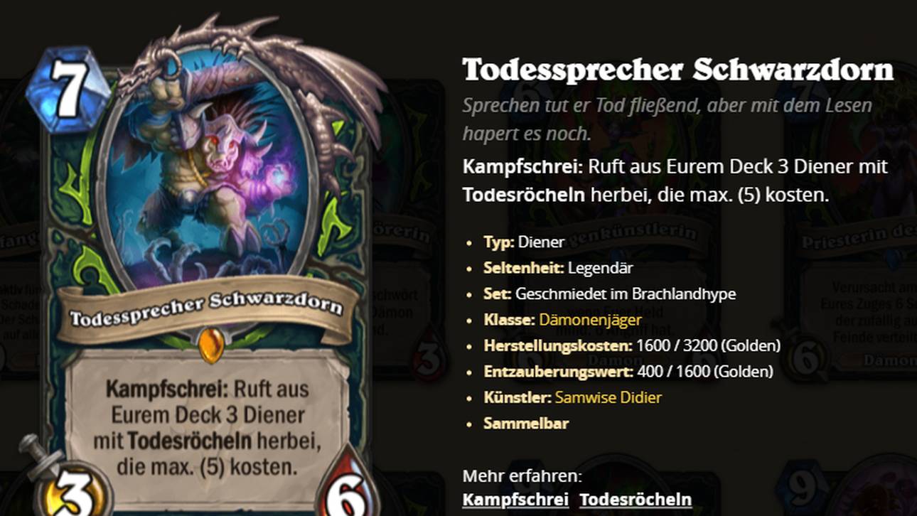 Todessprecher Schwarzdorn im Detail