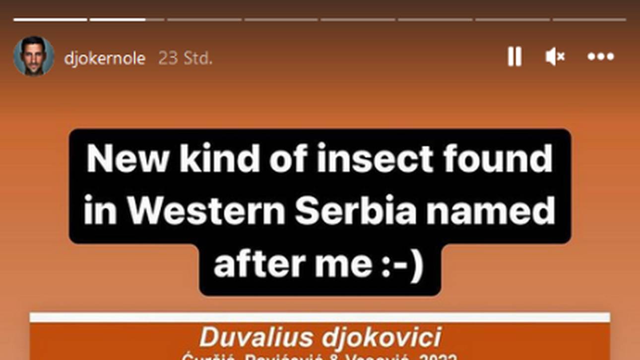 Novak Djokovic feiert seinen neuen tierischen Namensvetter
