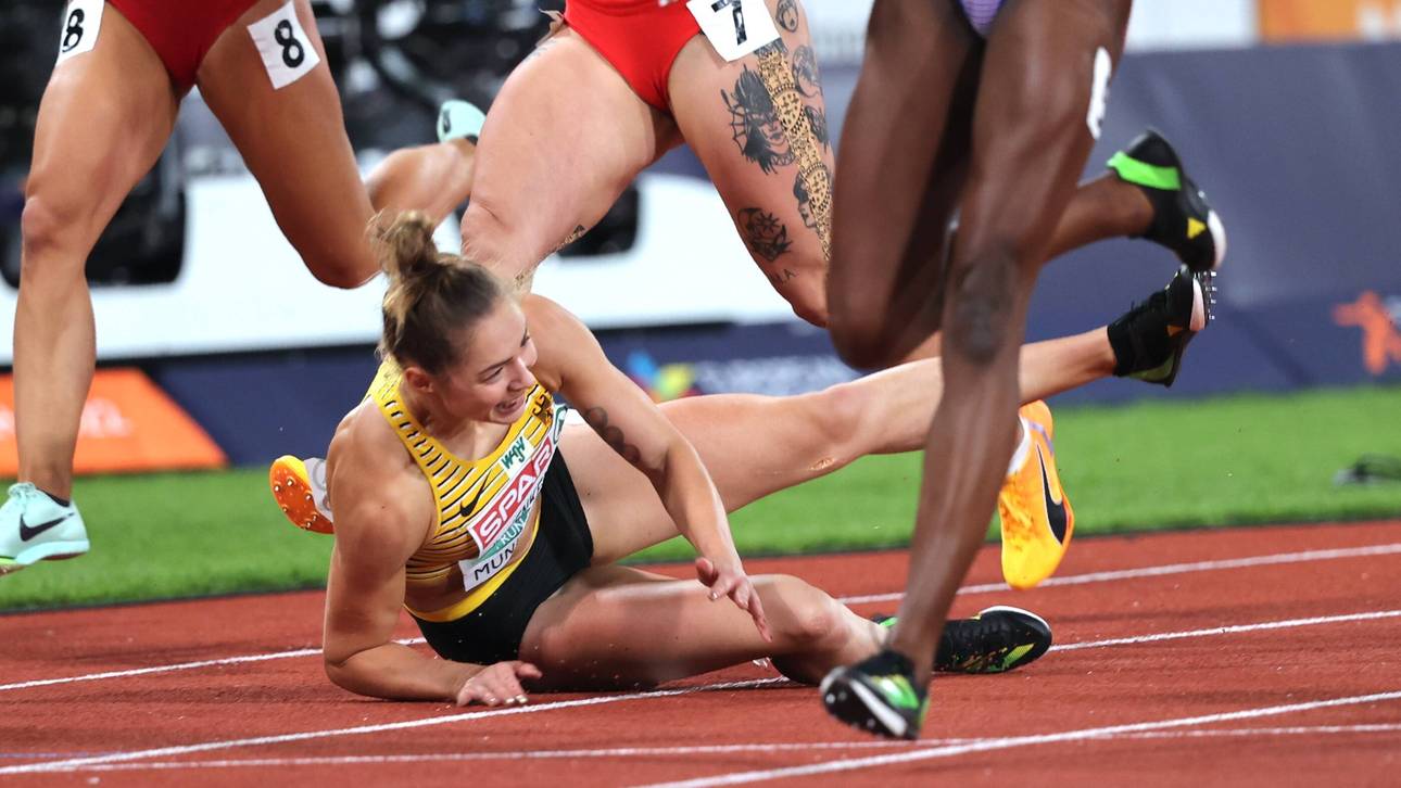 Gina Lückenkemper stürzte nach ihrem Gold-Lauf im Ziel folgenschwer