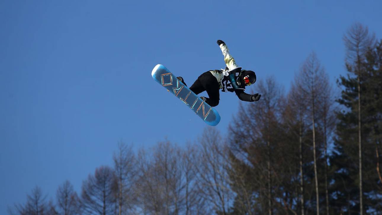 Snowboarder Höflich überrascht