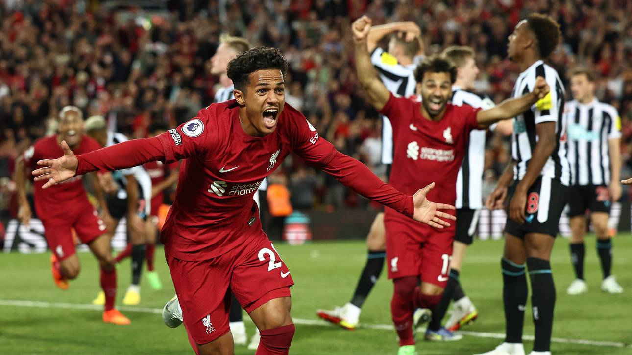 Die Freude kannte keine Grenzen: Fábio Carvalho erzielt im letzten Moment den goldenen Treffer zum 2:1 für Liverpool gegen Newcastle