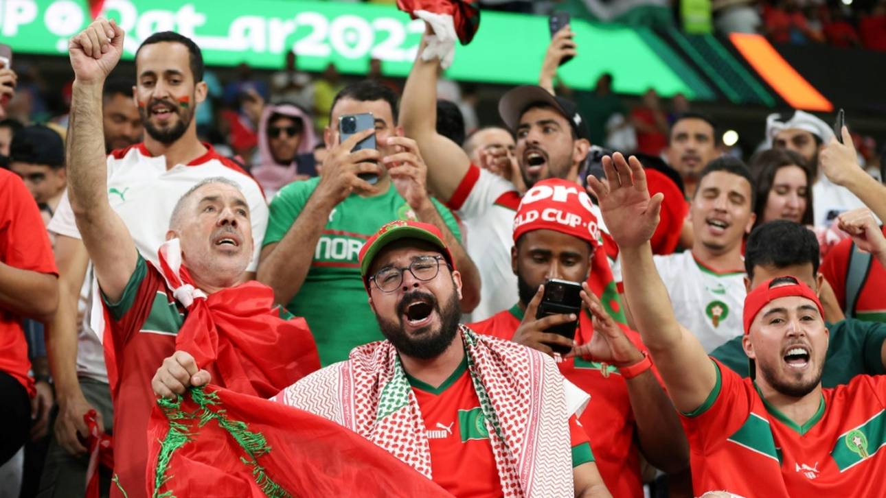 Marokkanische Fans feiern Viertelfinaleinzug in Doha