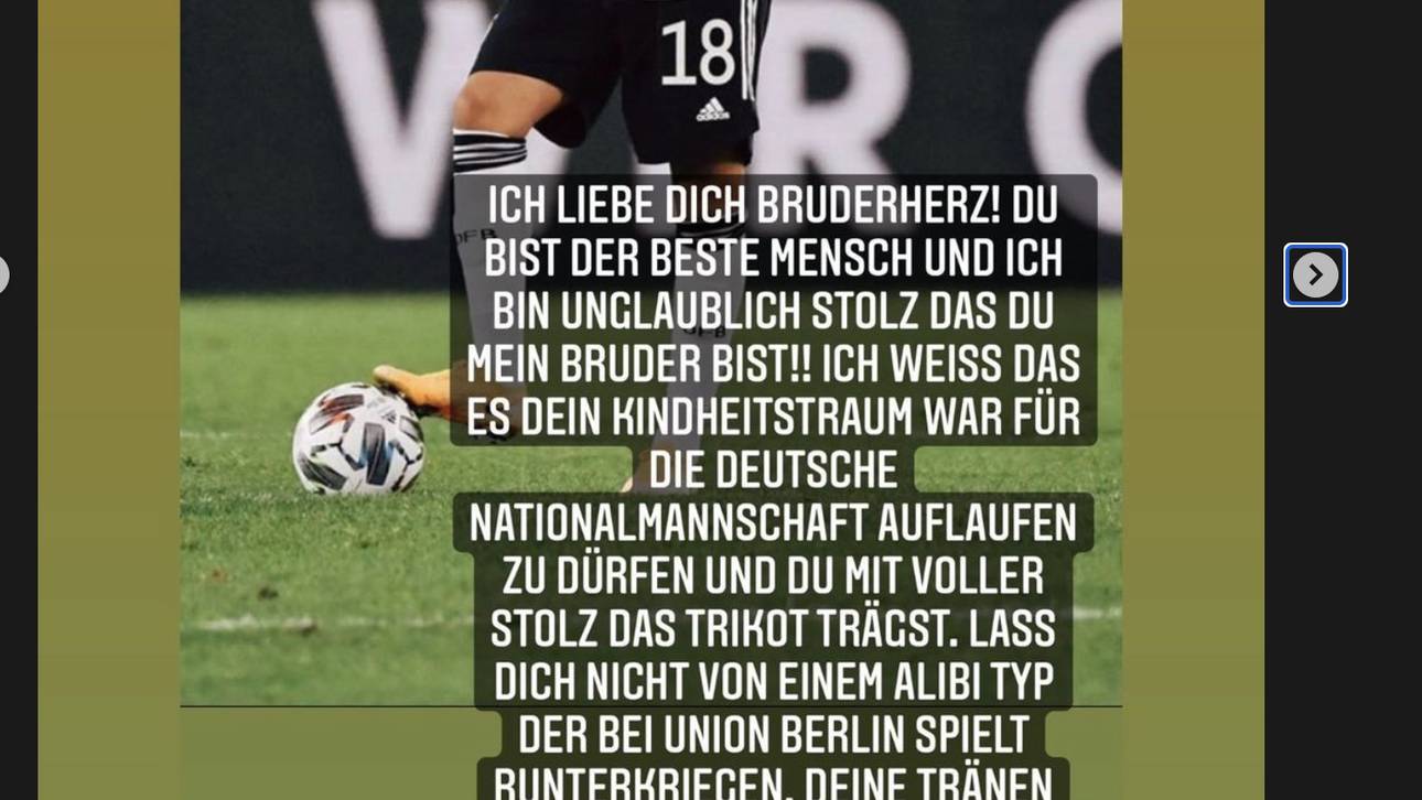 Nauwid Amiri spricht seinem Bruder Nadiem Amiri via Instagram gut zu