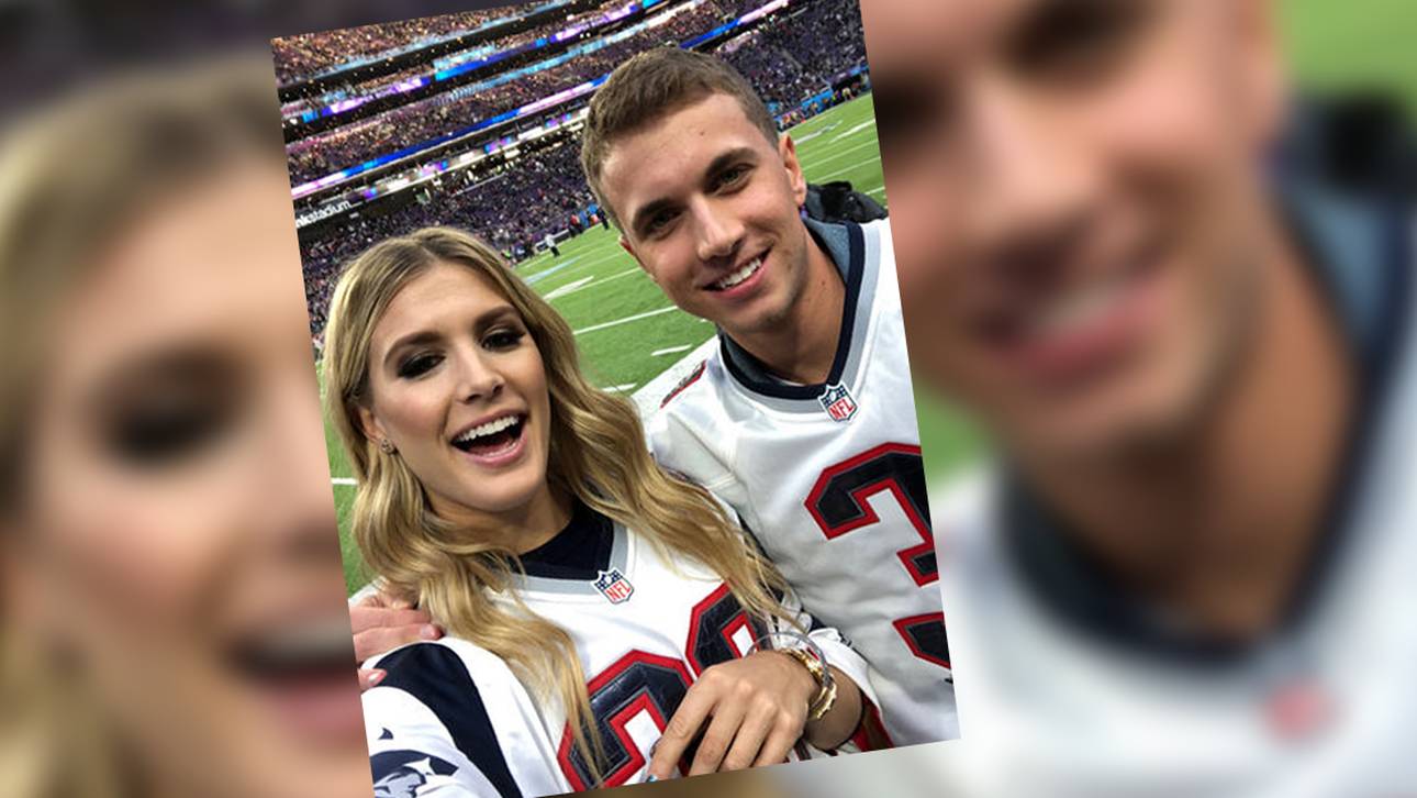 Eugenie Bouchard beim Super Bowl 2018 - mit ihrem Twitter-Date John Goehrke
