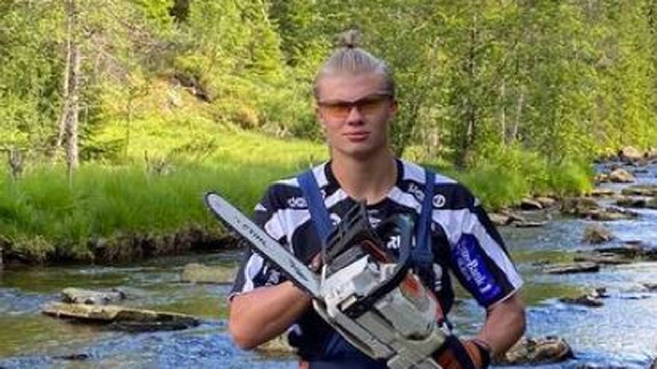 Haaland greift zur Kettensäge