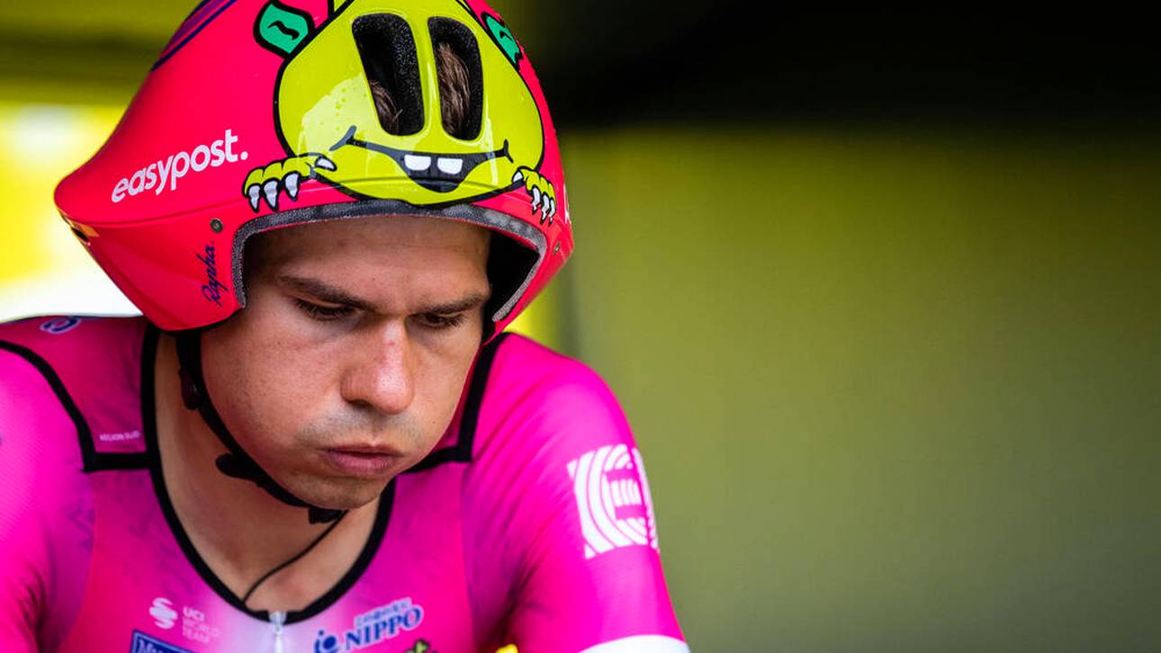 Stefan Bissegger trug beim Zeitfahren der Tour de France einen extravaganten Helm