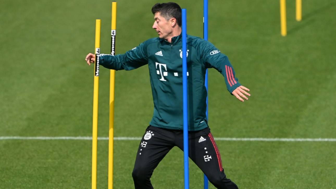 Lewandowski im Mannschaftstraining: Comeback in Mainz