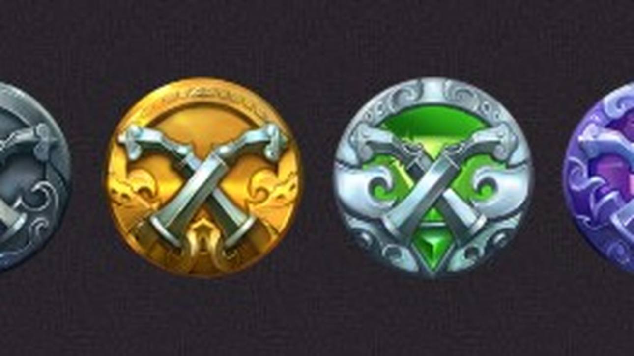 Die Ranglisten-Belohnungssymbole in Legends of Runeterra geordnet nach aufsteigender Wertigkeit.