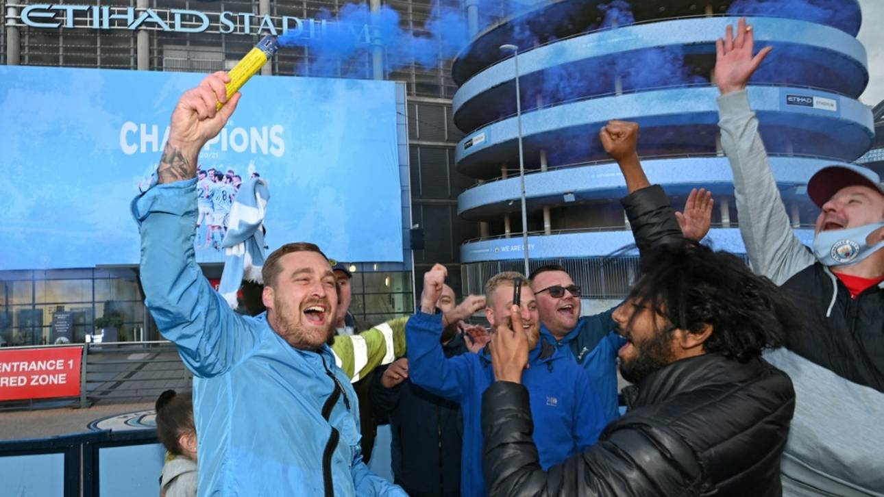 City-Fans feiern Meisterschaft