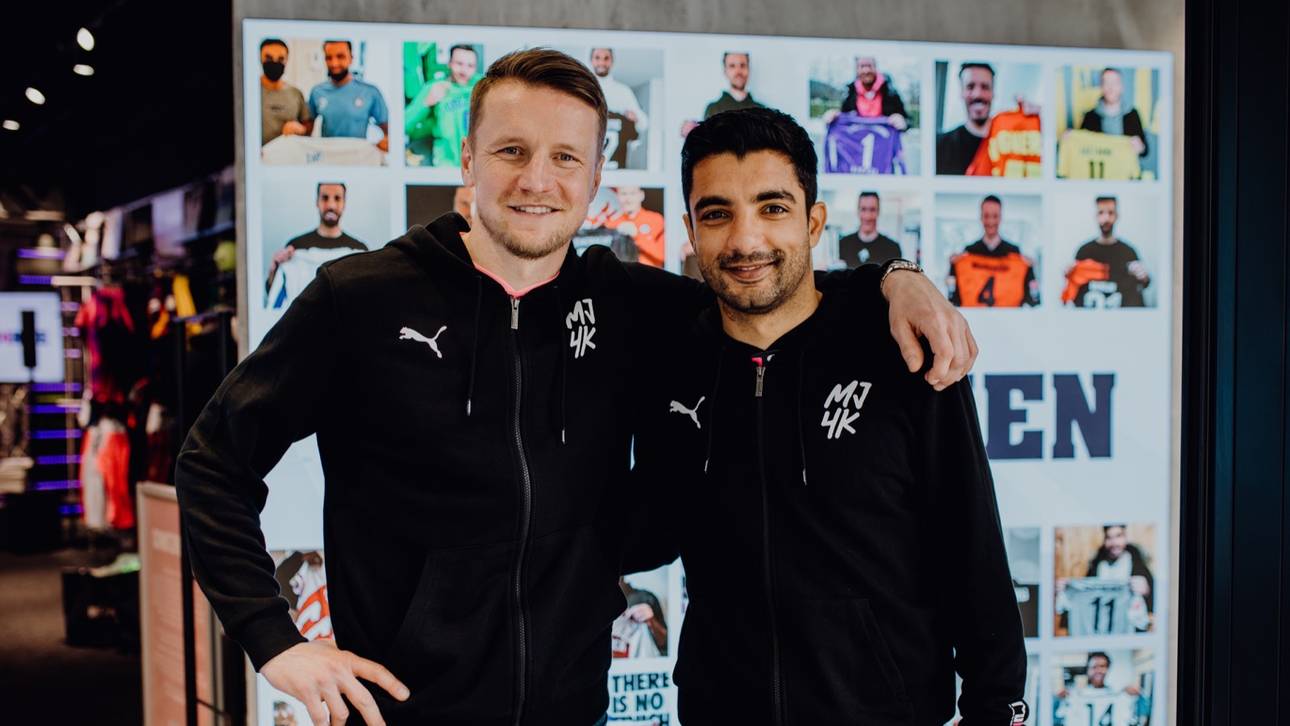 Sami Allagui (r.) spielte unter anderem von 2017 bis 2019 für den FC St. Pauli, Maik Franz war in der Bundesliga für den VfL Wolfsburg, den Karlsruher SC, Eintracht Frankfurt und Hertha BSC aktiv.