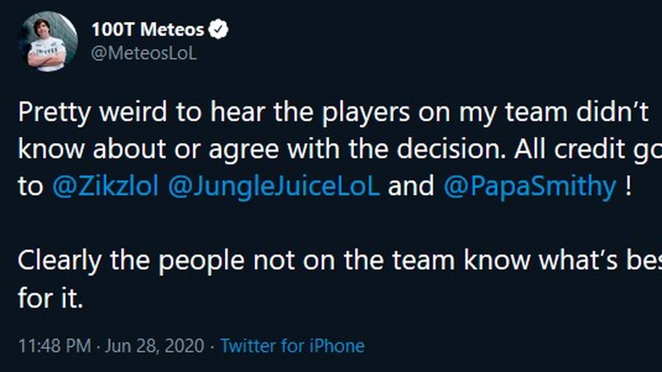 Der inzwischen gelöschte Tweet von Meteos.