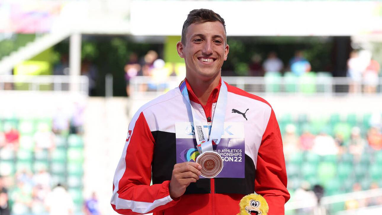 Simon Ehammer holte die Bronzemedaille im Weitsprung