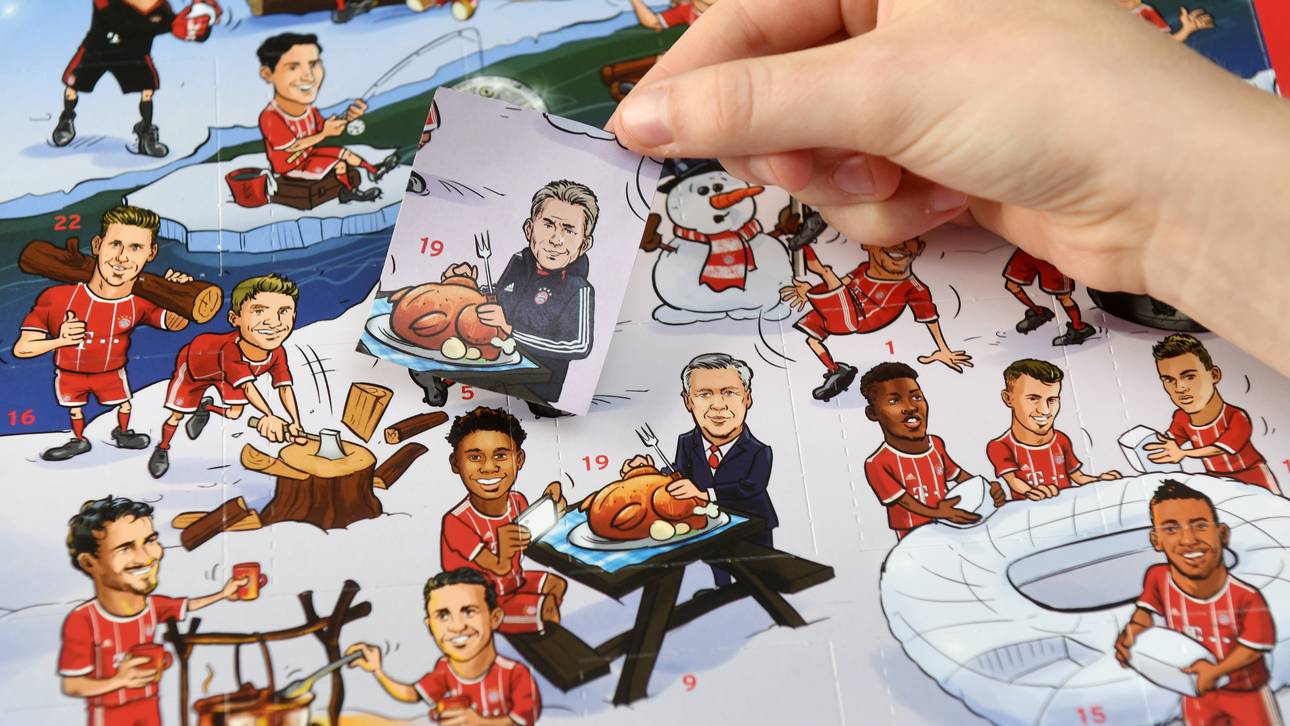 Jupp-Heynckes-Sticker zum Überkleben des Adventskalenders