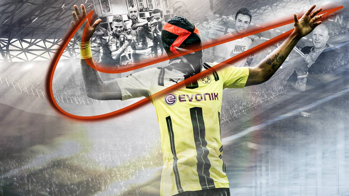 Pierre-Emerick Aubameyang jubelt im Derby mit Maske - eine Werbeaktion für Sponsor Nike. Es ist nicht das erste Mal, dass der US-Sportartikelhersteller für Wirbel sorgt. SPORT1 zeigt, wie Nike den Fußball verrückt macht