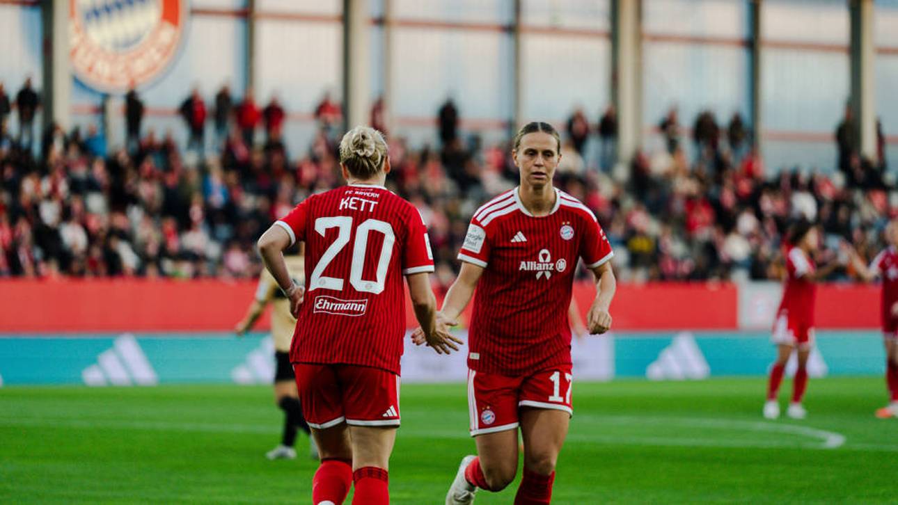 Franziska Kett (l.) klatscht mit Klara Bühl ab