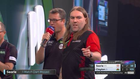 Ryan Searle gewinnt das Viertelfinale gegen Jonny Clayton und steht als erster Spieler im neuen Jahr im Halbfinale der Darts-WM.