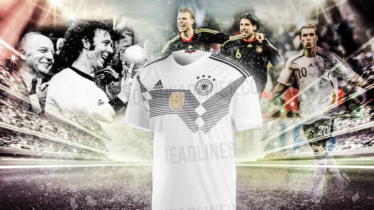 Auch beim klassisch schwarz-weißen Trikot für das Turnier in Russland lässt sich das DFB-Team von der erfolgreichen WM 1990 inspirieren.