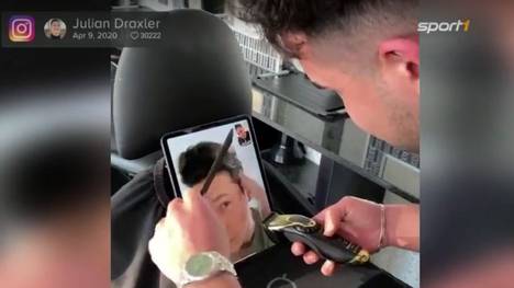 Was macht man, wenn Haare schneiden wegen Kontaktverbot wegfällt? Nationalspieler Julian Draxler und sein Essener Friseur Musti werden kreativ.