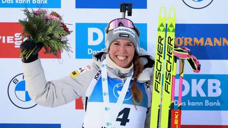 Lena Häcki-Groß feierte in Antholz ihren ersten Weltcup-Sieg