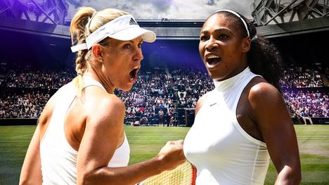 Angelique Kerber (l.) und Serena Williams (r.) kämpfen im Finale um den Wimbledon-Titel