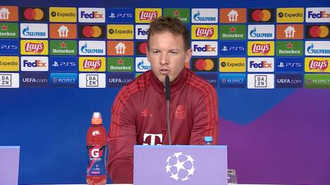 Vor dem Champions-League-Spiel gegen Barcelona blickt Julian Nagelsmann nochmal zurück auf den Ligagipfel gegen Dortmund. Auch zur Strafe von Jude Bellingham bezieht der Bayern-Coach Stellung.