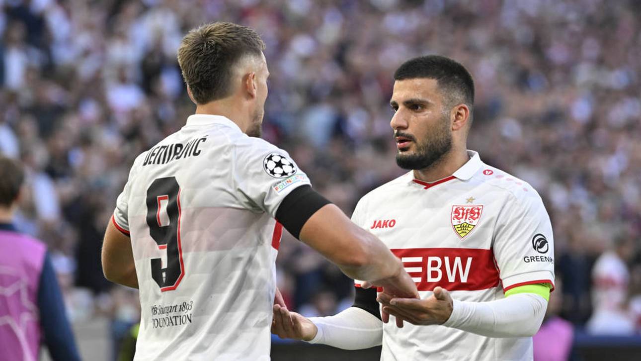 Ermedin Demirovic (l.) und Deniz Undav beim Torjubel