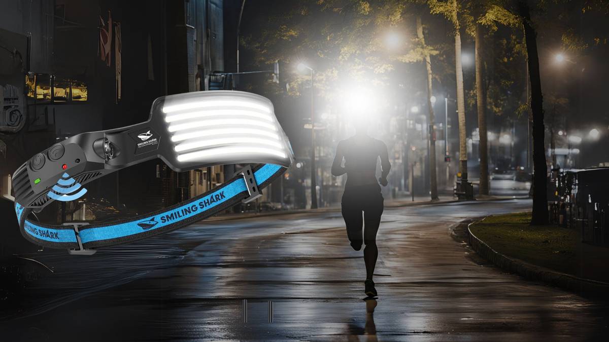 Entdecke die Smiling Shark LED Kopflampe: Deine perfekte Lauflampe für jedes Abenteuer