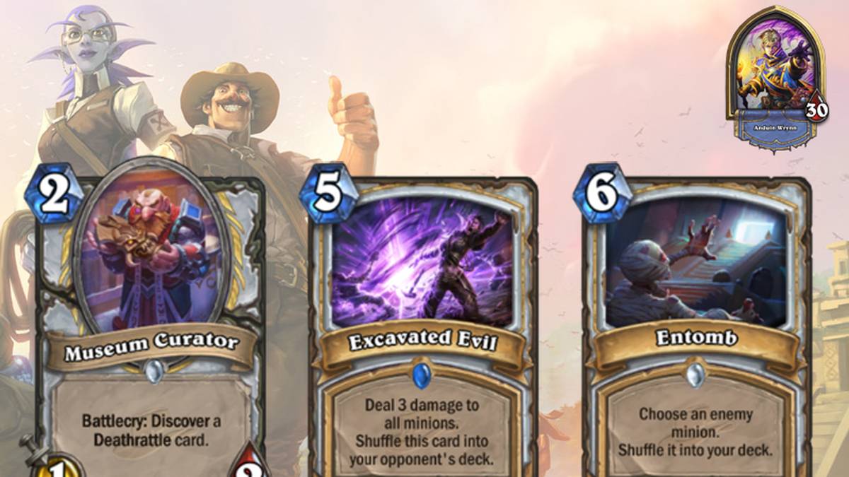 Der Curator passt in jedes Priest-Deck. Mit Excavated Evil ergibt sich eine Ping-Pong-Mechanik. Entomb ist als Removal für große Minions die perfekte Karte.