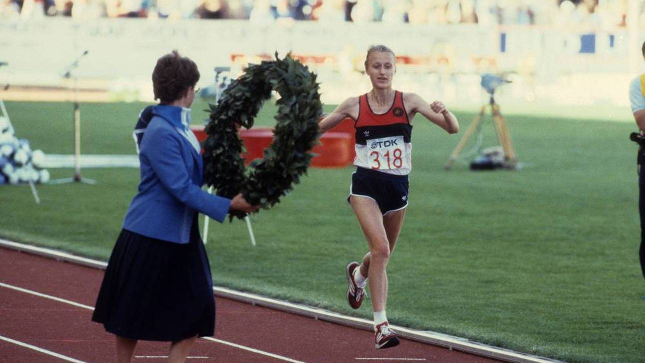Grete Waitz wurde Weltmeisterin im Marathon bei der WM 1983