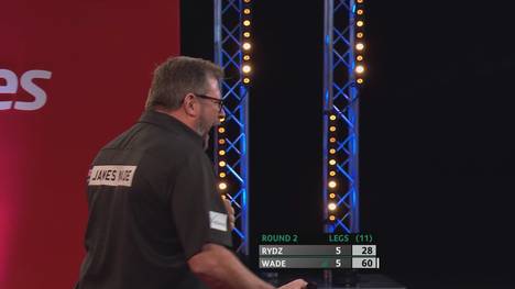 In einem spannenden Match setzt sich James Wade am Ende im Decider denkbar knapp gegen Callan Rydz durch und steht damit im Achtelfinale. 