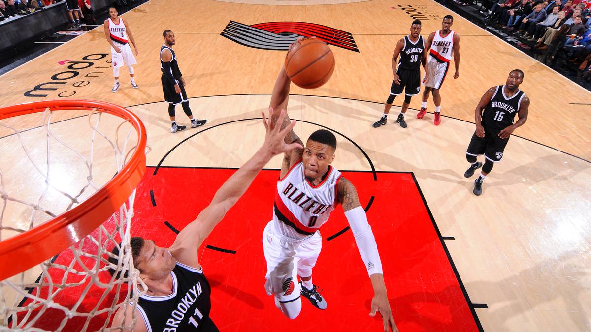 Portlands Damian Lillard lässt es ordentlich krachen. Der Point Guard und sein Teamkollege C.J. McCollum legen gegen Brooklyn zusammen satte 68 Punkte auf und ballern Portland zum Sieg