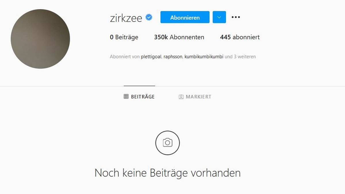 Der Instagram-Kanal von Joshua Zirkzee am Morgen nach dem Spiel gegen Ajax