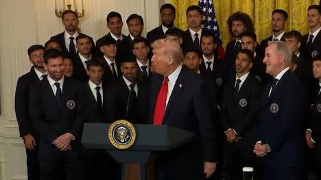 US-Präsident Donald Trump hat den amerikanischen Meister Inter Miami im Weißen Haus empfangen. Dabei richtete er sein Wort an Lionel Messi.