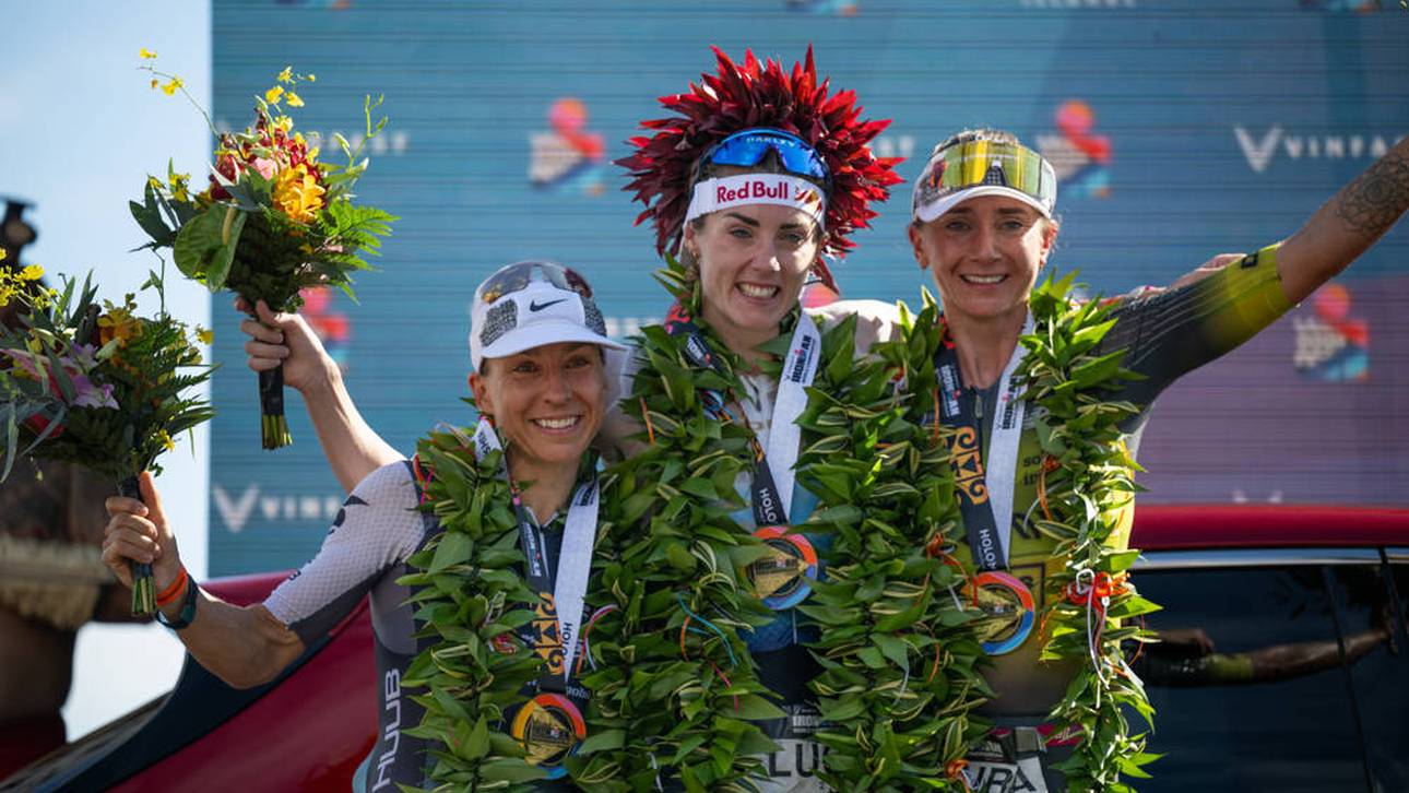 Bei der Triathlon-WM 2023 auf Hawaii landeten zwei Deutsche auf dem Podium: Anne Haug (links) holte Silber, Laura Phillipp (rechts) Bronze