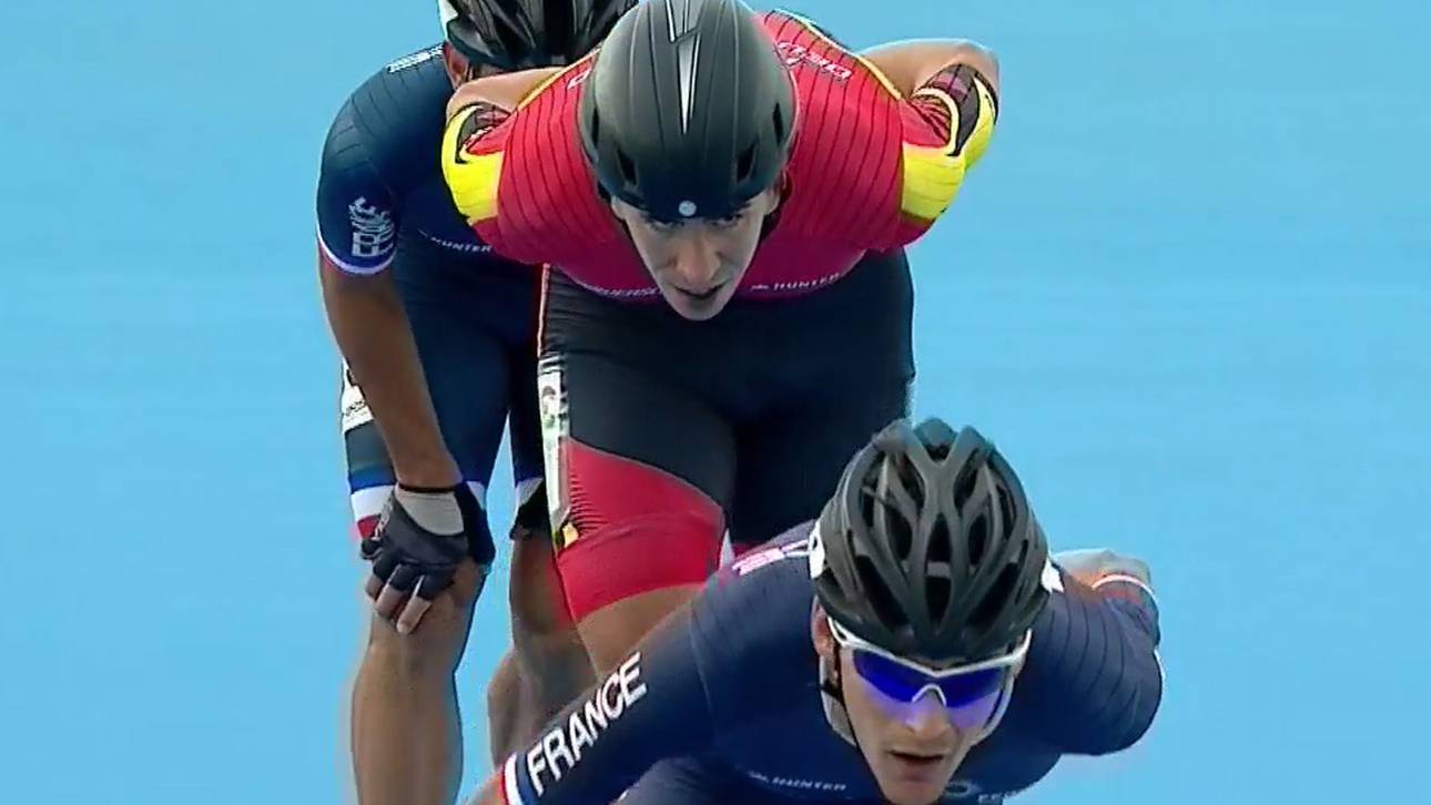 Speedskater fahren zu Edelmetall