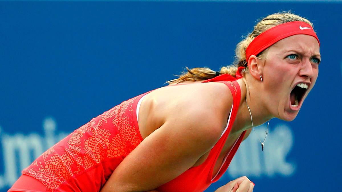 Und im Billie Jean King National Tennis Center geht es gut los für die Tschechin - Satz 1 ist in Sack und Tüten, da kann man dann auch schon mal seine Freude lauthals herausschreien