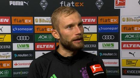 Konrad Laimer musste beim Spiel gegen Borussia Mönchengladbach als Rechtsverteidiger aushelfen. Kein Problem für den Österreicher, wie er nach dem Spiel erklärte.