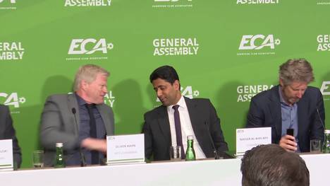 Die Champions League wird ab 2024 mit zahlreichen umstrittenen Änderungen aufwarten. Statt wie bisher 32 spielen 36 Teams mit. Im Gegensatz zur angedachten Super League immer noch die bessere Idee, finden Oliver Kahn und Nasser Al-Khelaif.