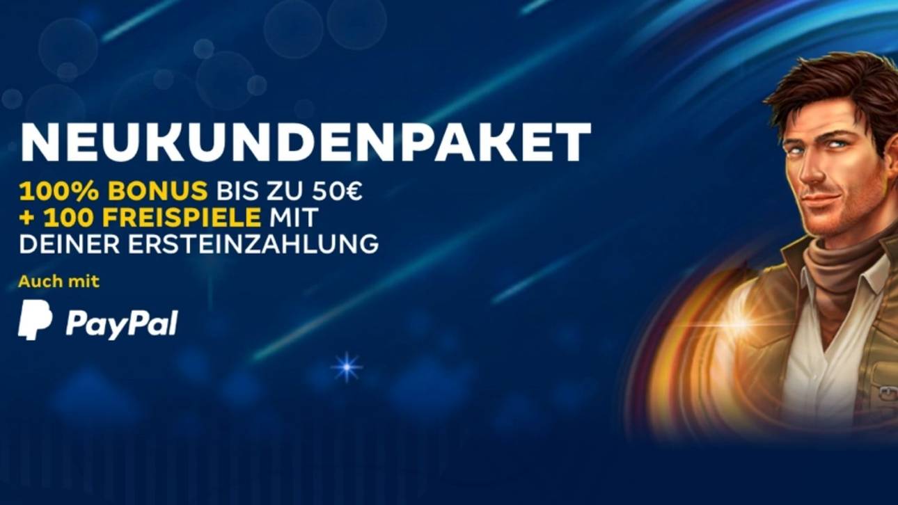 100% Bonus bis zu 50 € + 100 Freispiele