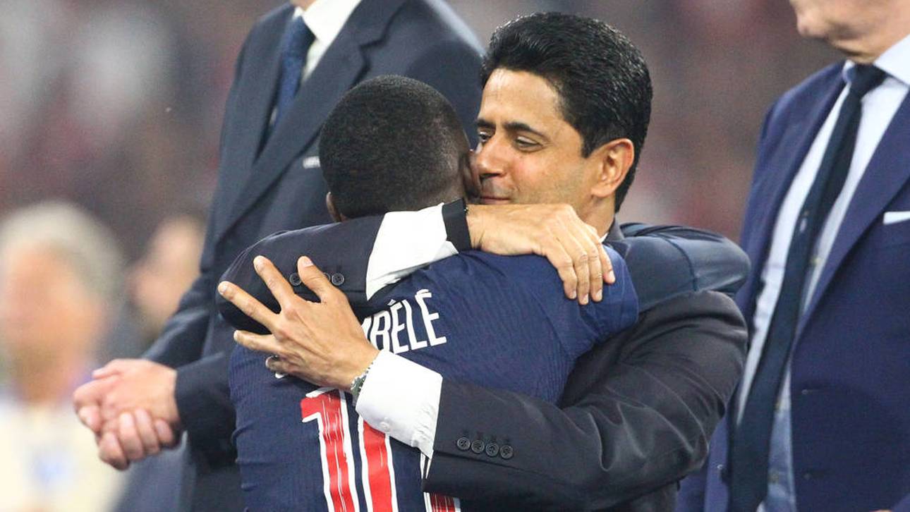 Nasser Al-Khelaifi (r.) und PSG sind wegen der Verletzung von Ousmane Dembélé erbost