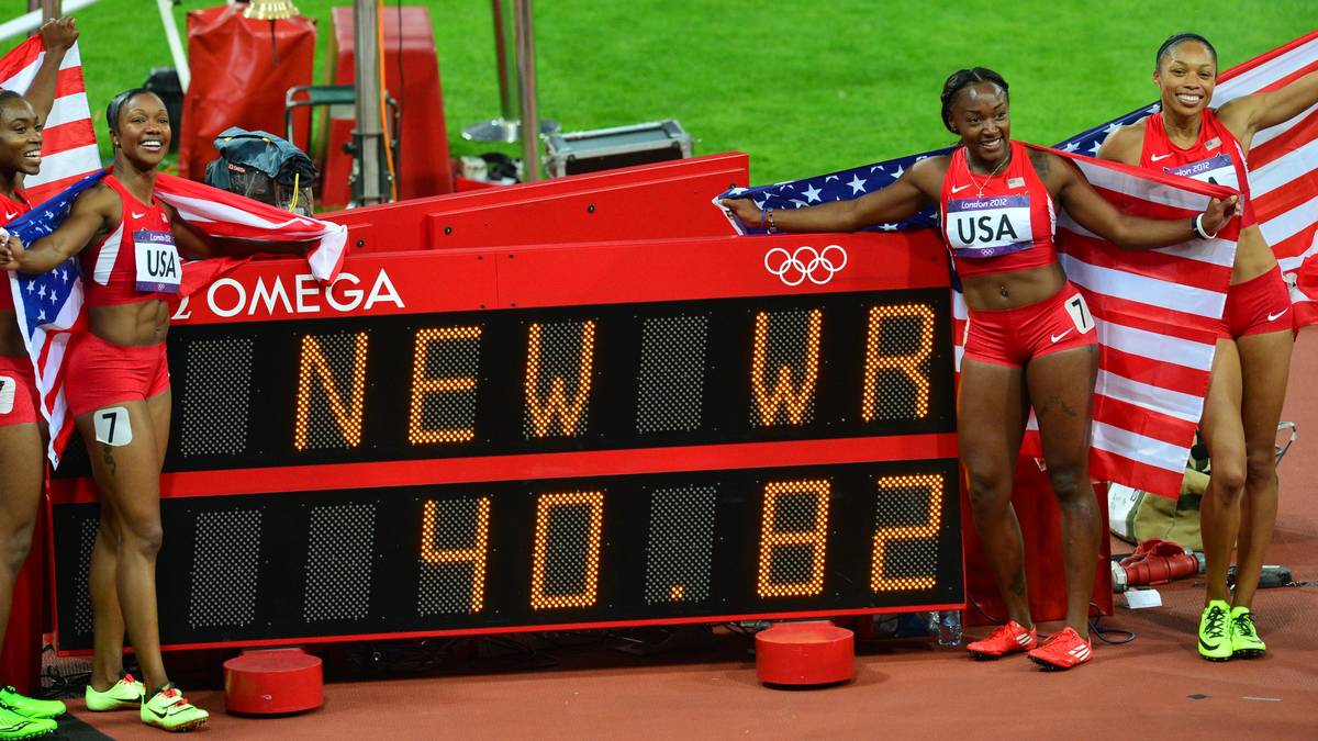 Die Staffel der USA knackte bei den Olympischen Spielen 2012 in London den 27 Jahre alten Weltrekord der DDR