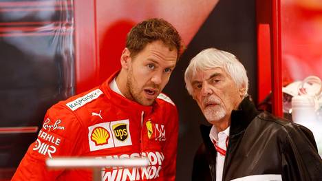 Bernie Ecclestone (r.) verhalf Sebastian Vettel (l.) zum Deal mit Aston Martin