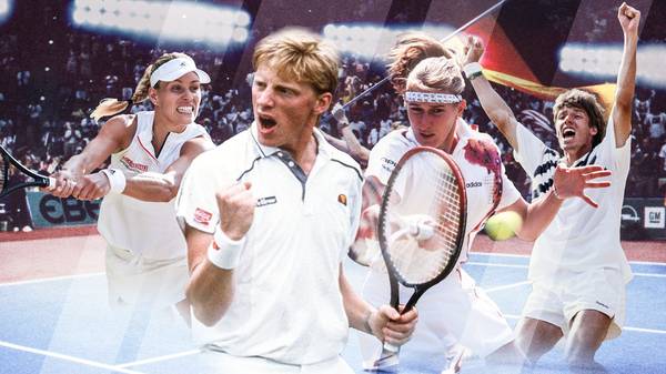 Deutsche Tennis-Legenden mit Angelique Kerber, Boris Becker, Steffi Graf und Michael Stich