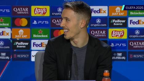 Vor dem CL-Duell gegen Atlético wurde Alejandro Grimaldo gefragt, ob er seinem Trainer den Sprung zu einem großen Verein wie Real Madrid zutraue. Der Außenverteidiger gibt seine Einschätzung.